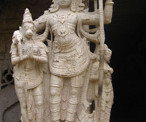 Rama, Sita and Hanuma