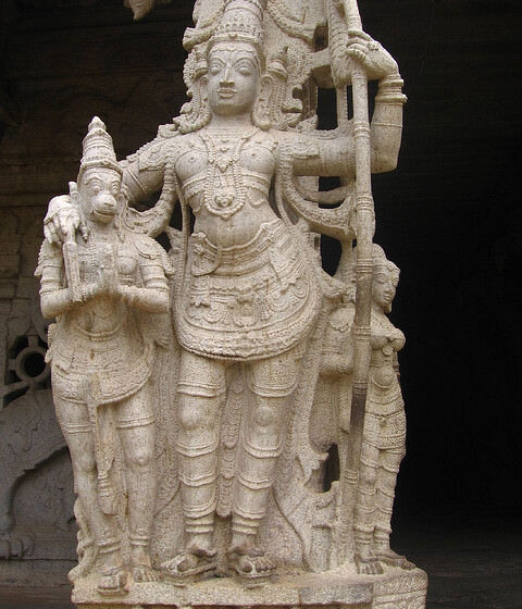Rama, Sita and Hanuma