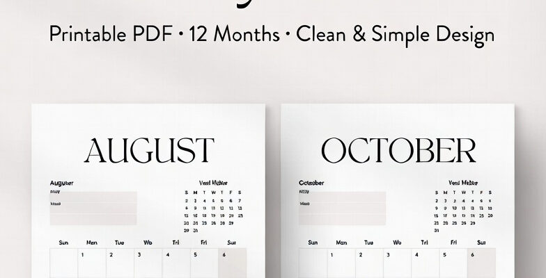 2026 Minimal Monthly Planner