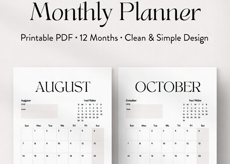 2026 Minimal Monthly Planner